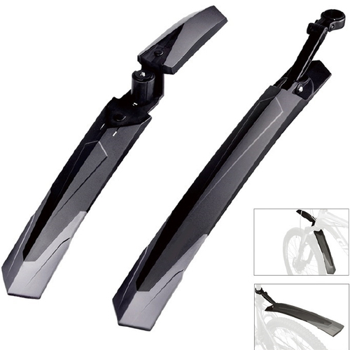 Крылья EVOLUTION MTB 26-29", комплект переднее/заднее, крепеж: переднее двусоставное в шток вилки, заднее за подседельный штырь; для покрышки max 2.3", пластиковые, черные