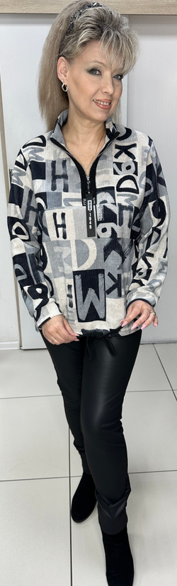 Блузон-поло из микровельвета