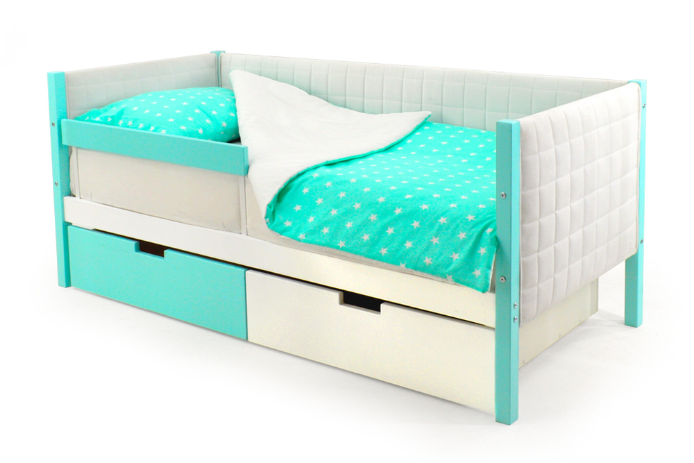 Детская кровать-тахта мягкая Бельмарко Svogen мятно-белый