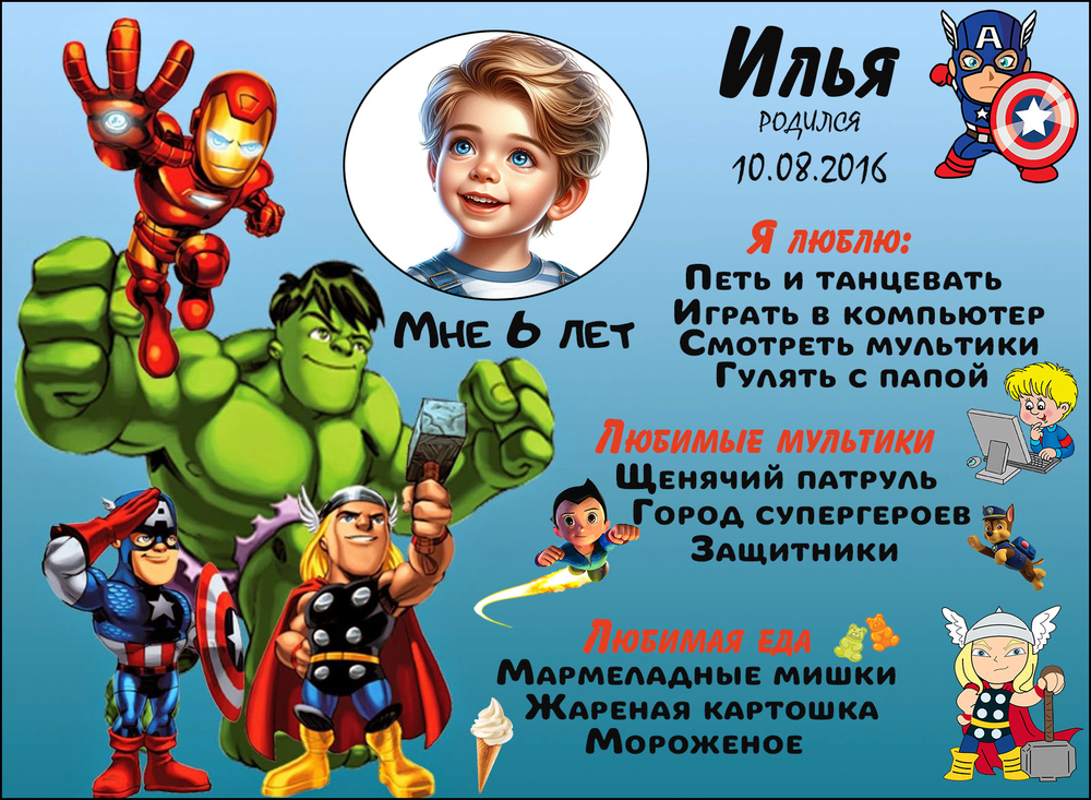 Плакат на день рождения ребенка