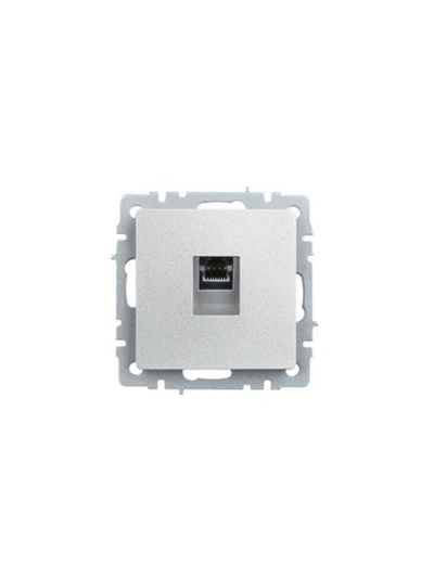 Розетка компьютерная СП RJ45 кат.5E BRITE РК10-БрА механизм алюм. IEK BR-K10-1-K47