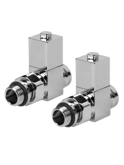 Набор дизайн-вентилей CUBE, прямой (хром) 1/2"