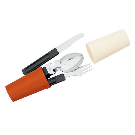 FOX F676 - набор походный(ложка,вилка,нож, открывашка, пенал), рук-ть полипропилен, сталь 420С