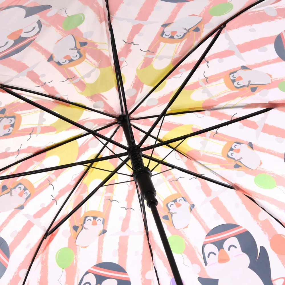 Зонт детский полуавтомат «Пингвин», 8 спиц, d-80см, длина в слож. виде 65см