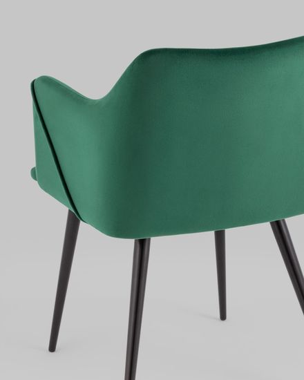 Стул с подлокотниками Джоэл велюр зелёный