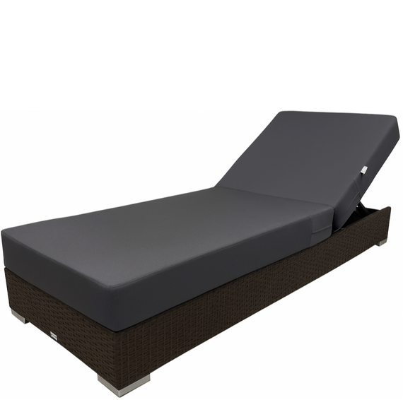 Шезлонг с матрасом Mantera, коричневый, серый