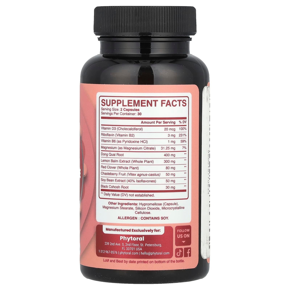 Phytoral, добавка для поддержки в период менопаузы, 60 капсул