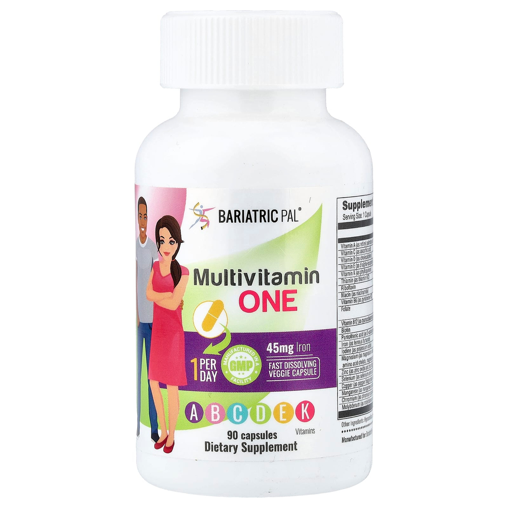 BariatricPal, мультивитамины с железом, 90 капсул