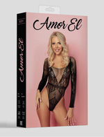 Сексуальное боди с длинными рукавами (Размер: S-M-L) (Цвет: черный)