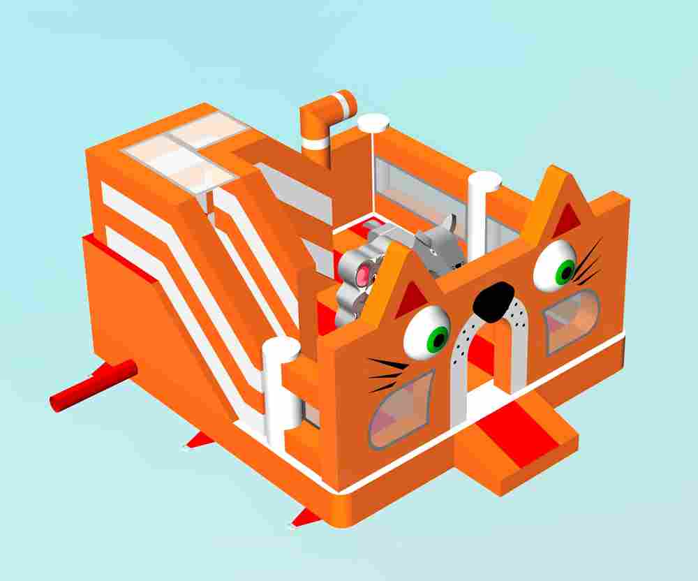 Коммерческий надувной батут «Веселый кот» 5*5*3,2 м