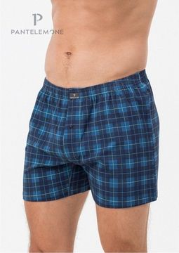 Трусы мужские семейные Pantelemone PMB-439, клетка темно-синяя/деним