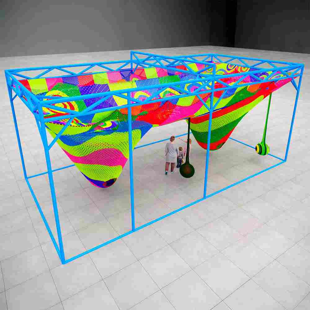 Верёвочная конструкция «Радужная паутина»