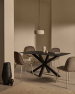 Стул Aimin из коричневой синели со стальными бежевыми ножками