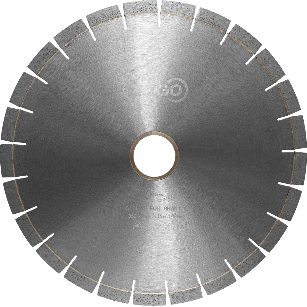 Диск алмазный сегментный по граниту, бесшумный KRUGO 350x40x3,3x60x15mm, BSG14A