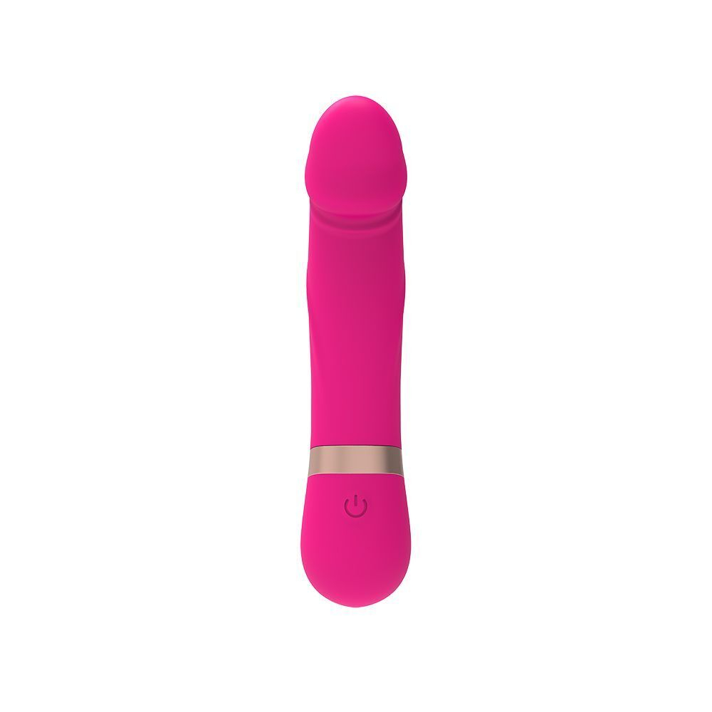 Розовый мини-вибратор с загнутой головкой Dildo Vibe - 11,7 см. (Цвет: розовый)