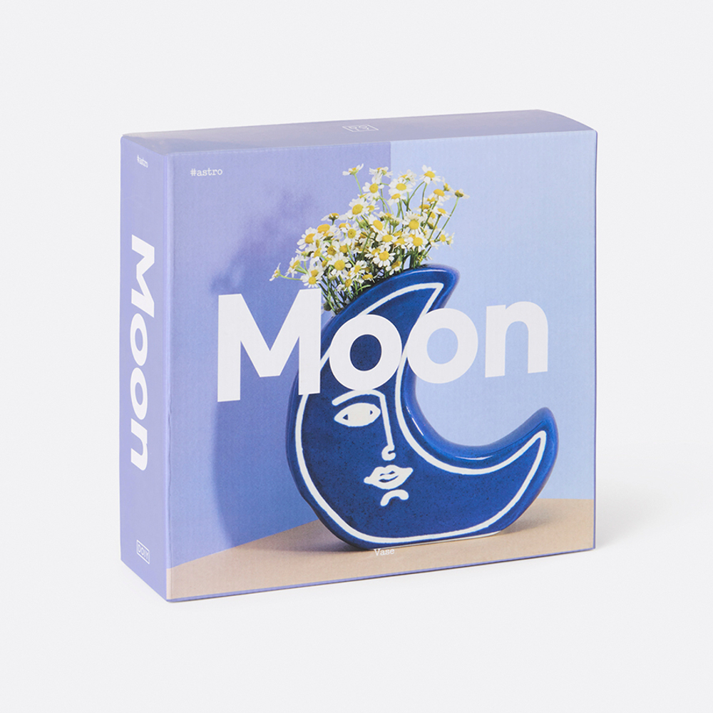 Ваза для цветов moon, 18 см, синяя