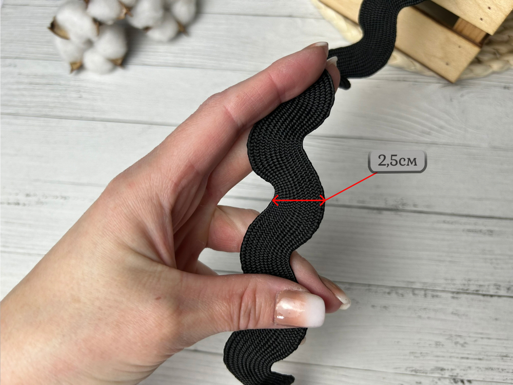 Тесьма ВЬЮН 2,5см черный