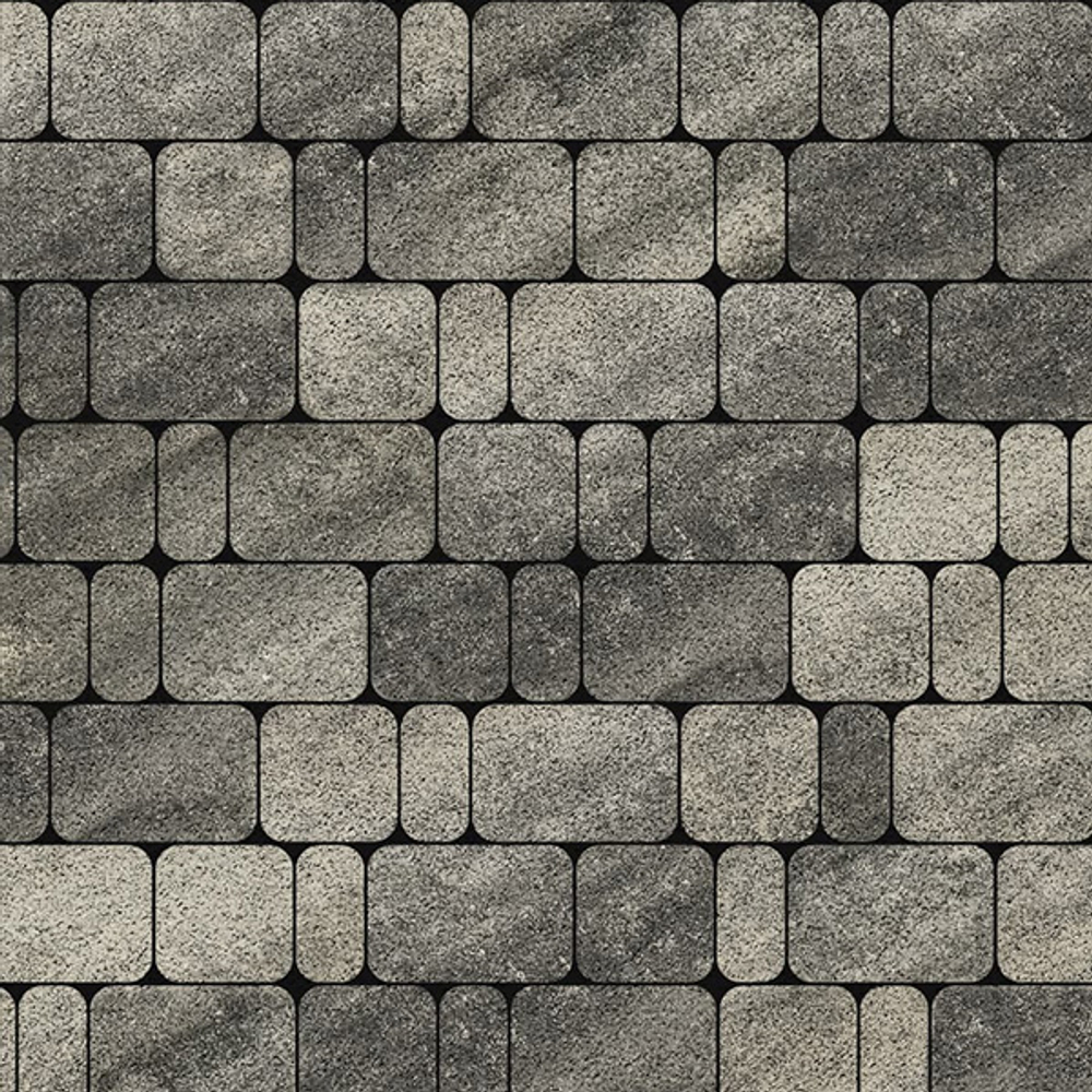 Тротуарная плитка КЛАССИКО - Листопад гранит Антрацит, комплект из 3 видов плит