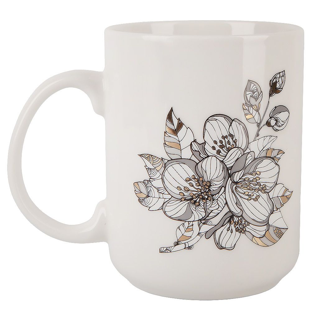 Кружка "Floristry" v=380мл (фарфор) (картонная цветная лента)