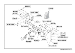 Фаркоп Brink (Thule) 470400 для Mitsubishi Pajero (2007 - )(паспорт и сертификат в комплекте)(без электрики)