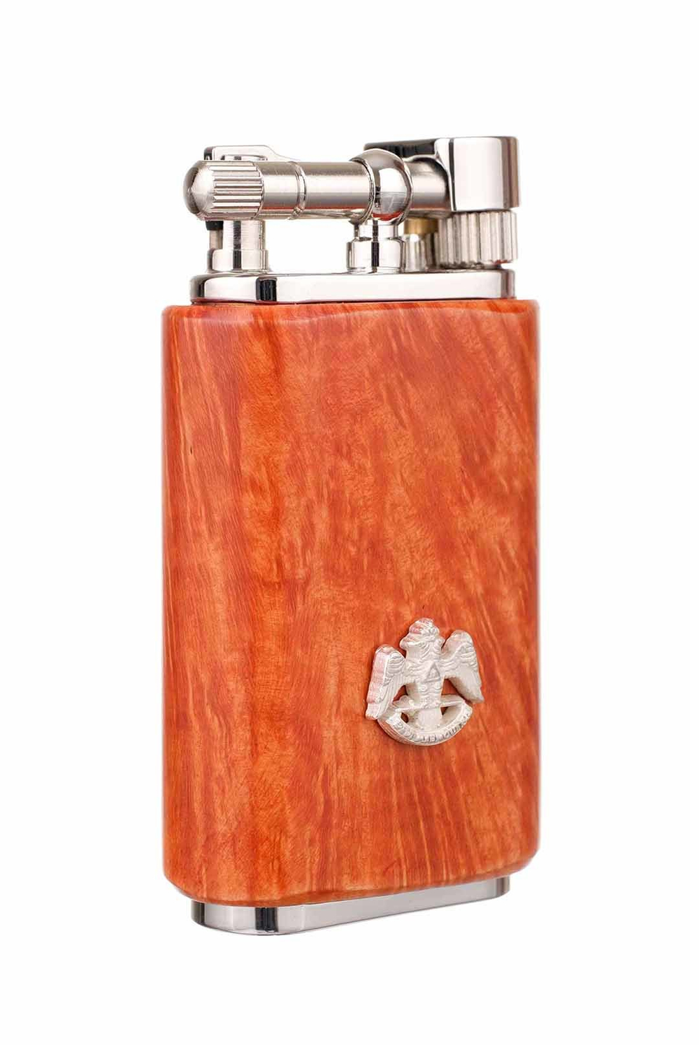 Зажигалка трубочная Mastro de Paja, серебро и бриар