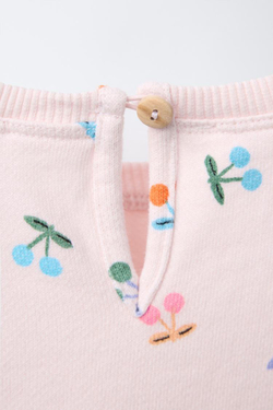 ZARA ТОЛСТОВКА С ПРИНТОМ «ВИШНЯ», РОЗОВЫЙ