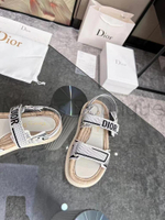 Сандалии Dior Pre-Owned текстильные белого цвета