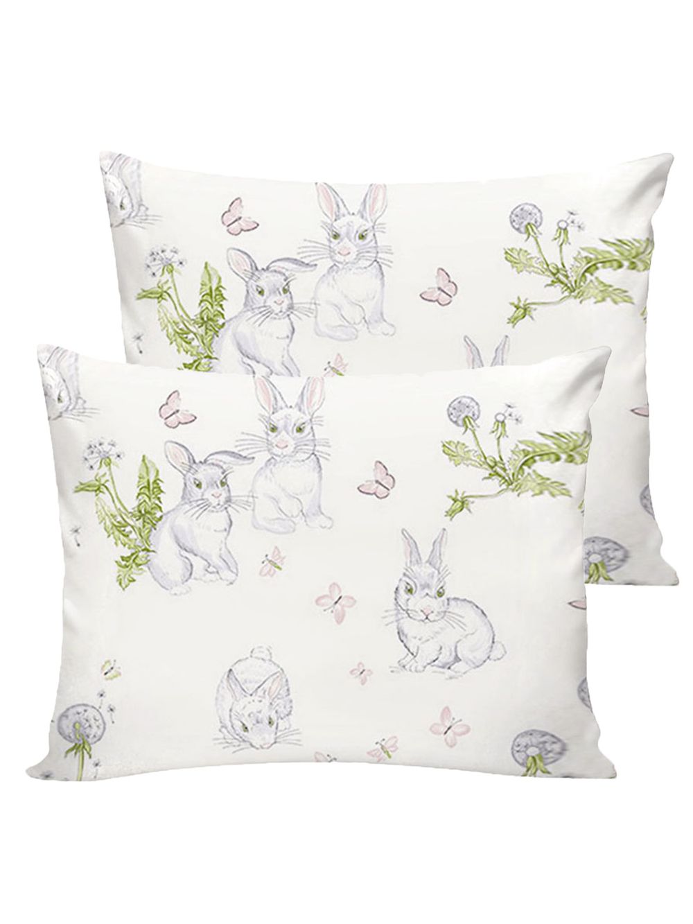 Постельное белье Сказка "Кролики" 2-спальный   наволочки 50х70 2шт Простынь на резинке 160х200 см  Пододеяльник 175х215 см