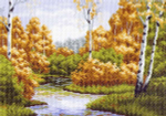 "Осенняя заводь"-1234 канва с рисунком