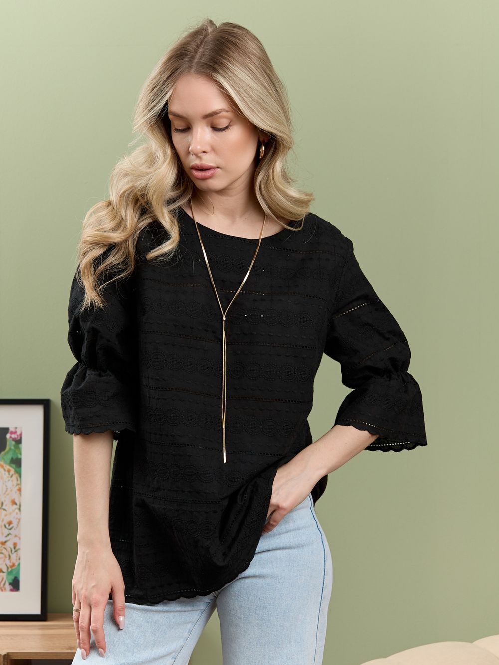 Блузка Милица-1 Виотекс ЧЕРНЫЙ -7