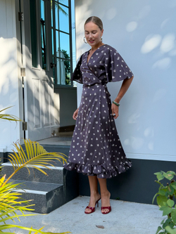 Платье Тюлип цветочный шоколад