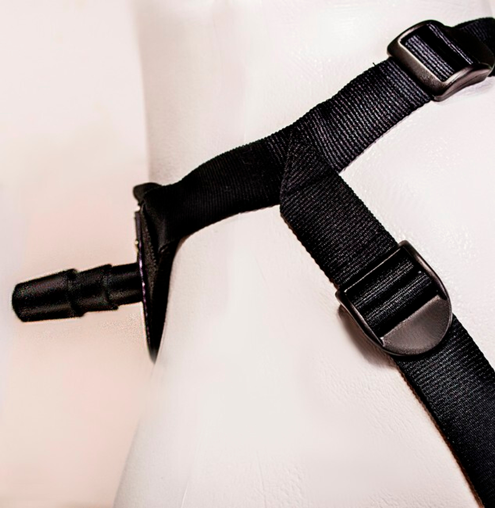 Страпон-трусики Vac-U-Lock со вставками из искусственной кожи (Цвет: черный)