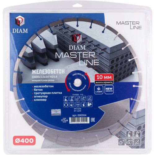 Диск алмазный DIAM MASTERLINE 400*25,4 мм сегмент
