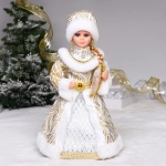 Снегурочка музыкальная «Золотое руно» 40 см (золотая шубка)