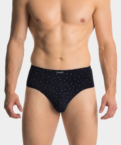 Мужские трусы (3шт) слипы классика Atlantic 3MP-142, изумрудный + темно-синий + темно-синий