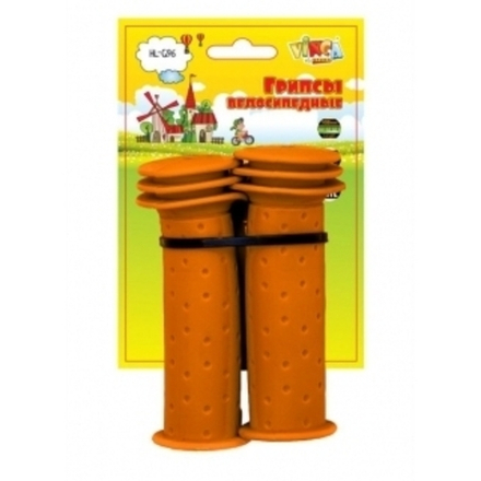 Грипсы детские, резиновые, длина 102мм, цвет оранжевый, инд.уп.Vinca Sport H-G 96 orange