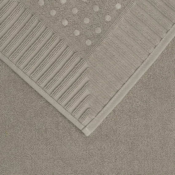 Коврик для ванной с фактурным бортиком бежево-серого цвета из коллекции essential, 50х80 см