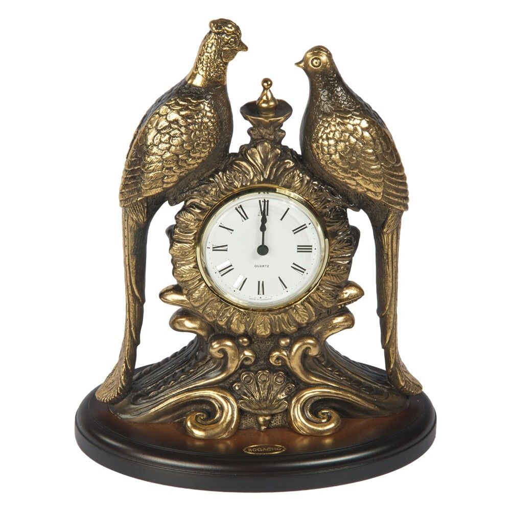 Часы настольные Павлины Бронза