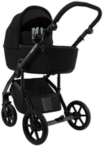 Детская коляска Roan Bass Next 2.0 3 в 1 с автокреслом Pituso Santiso Pro Black BSN/40/2 Caviar Black/Black/руч.Black