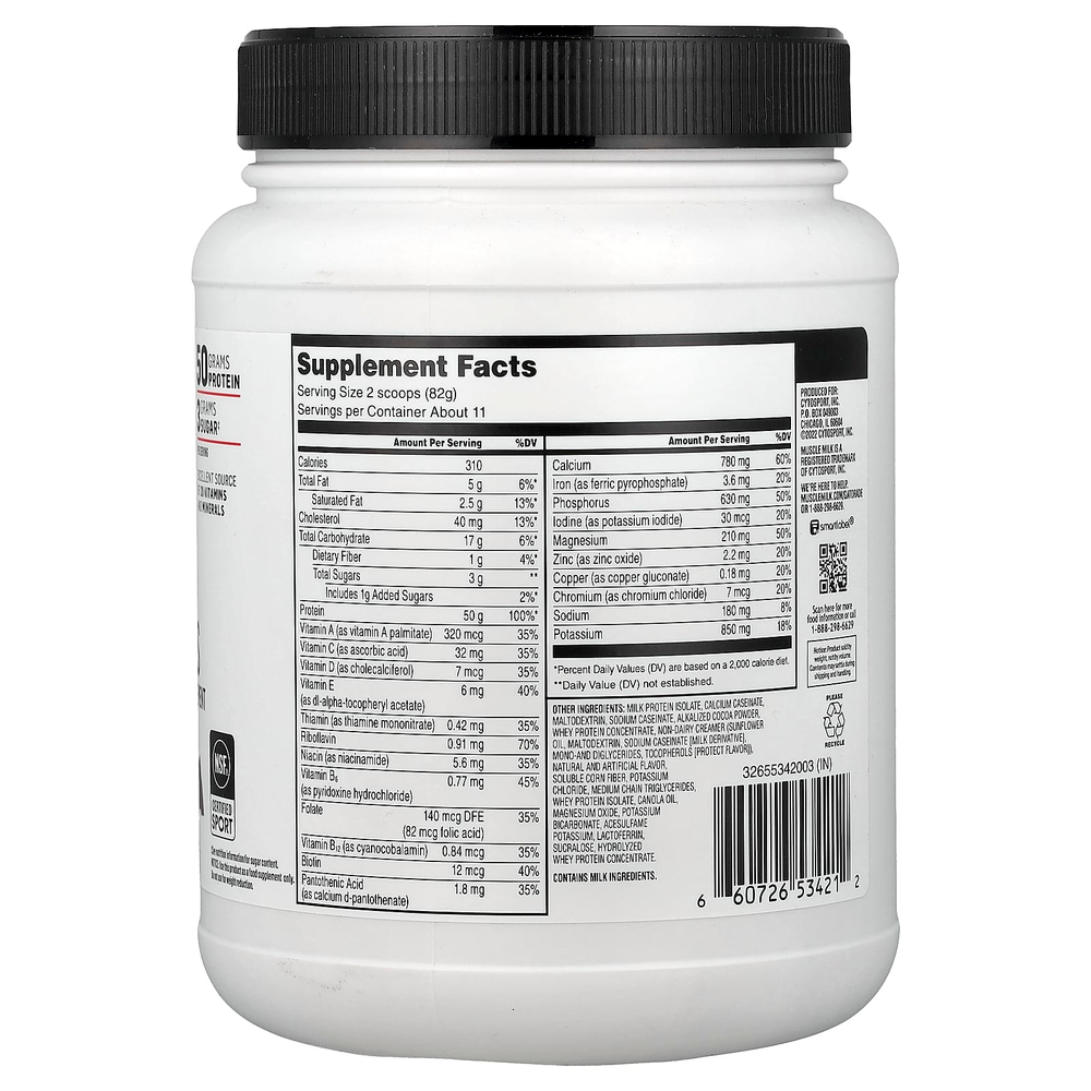 Muscle Milk, Pro Series, Protein Powder, Knockout Chocolate, 2 lb (907 g)