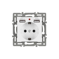 Механизм розетки с USB зарядкой SCT-MUAA-PL-WH (250V, 16A) (Arlight, -) 043733
