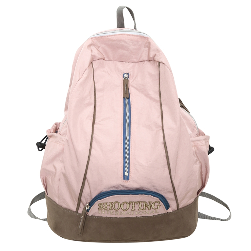 DELIXIONG Nylon Backpack Regular Unisex Black/Green/Pink/Red/Black