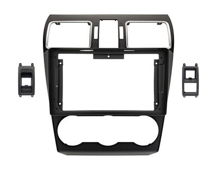 Комплект рамки с разъёмами 9" Subaru Forester, Impreza, XV 2015-2018 серебристые окантовки воздуховодов - Car-Smart 7288