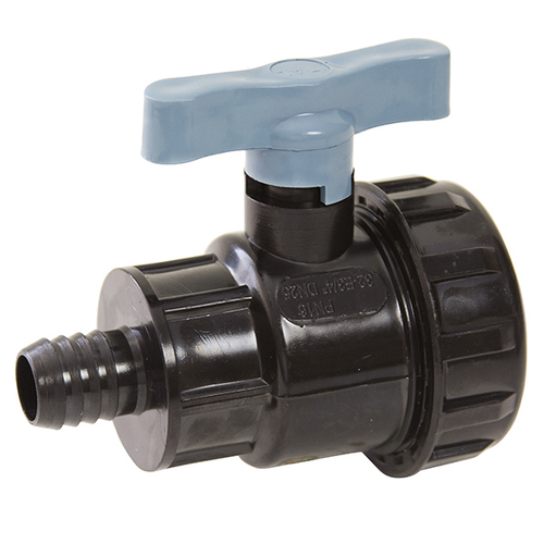 Кран шаровой 3/4 - 1 вн/штуцер на р/шл ПЭ PN16 ITAL*