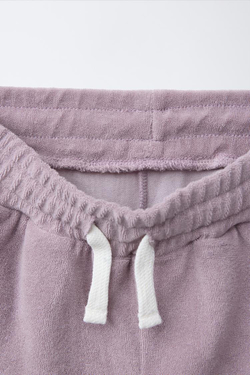 ZARA ШОРТЫ ИЗ МАХРОВОЙ ТКАНИ, ЛИЛОВЫЙ