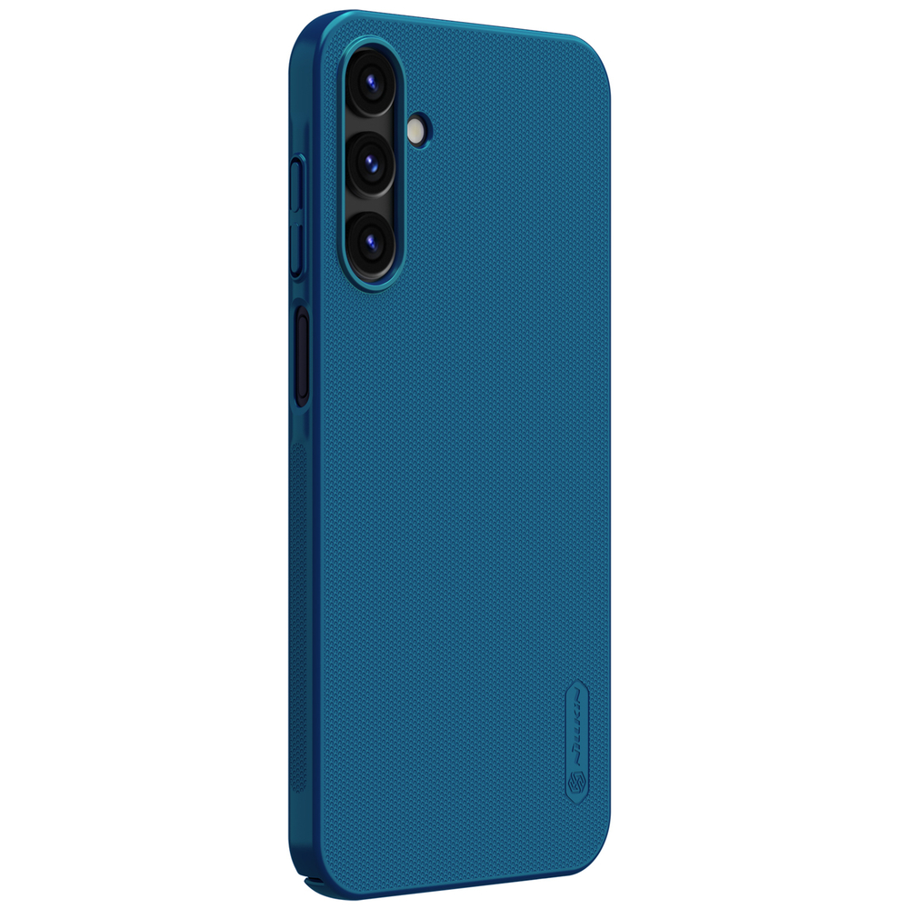 Тонкий чехол синего цвета (Peacock Blue) от Nillkin для смартфон Samsung Galaxy A25 5G, серия Super Frosted Shield