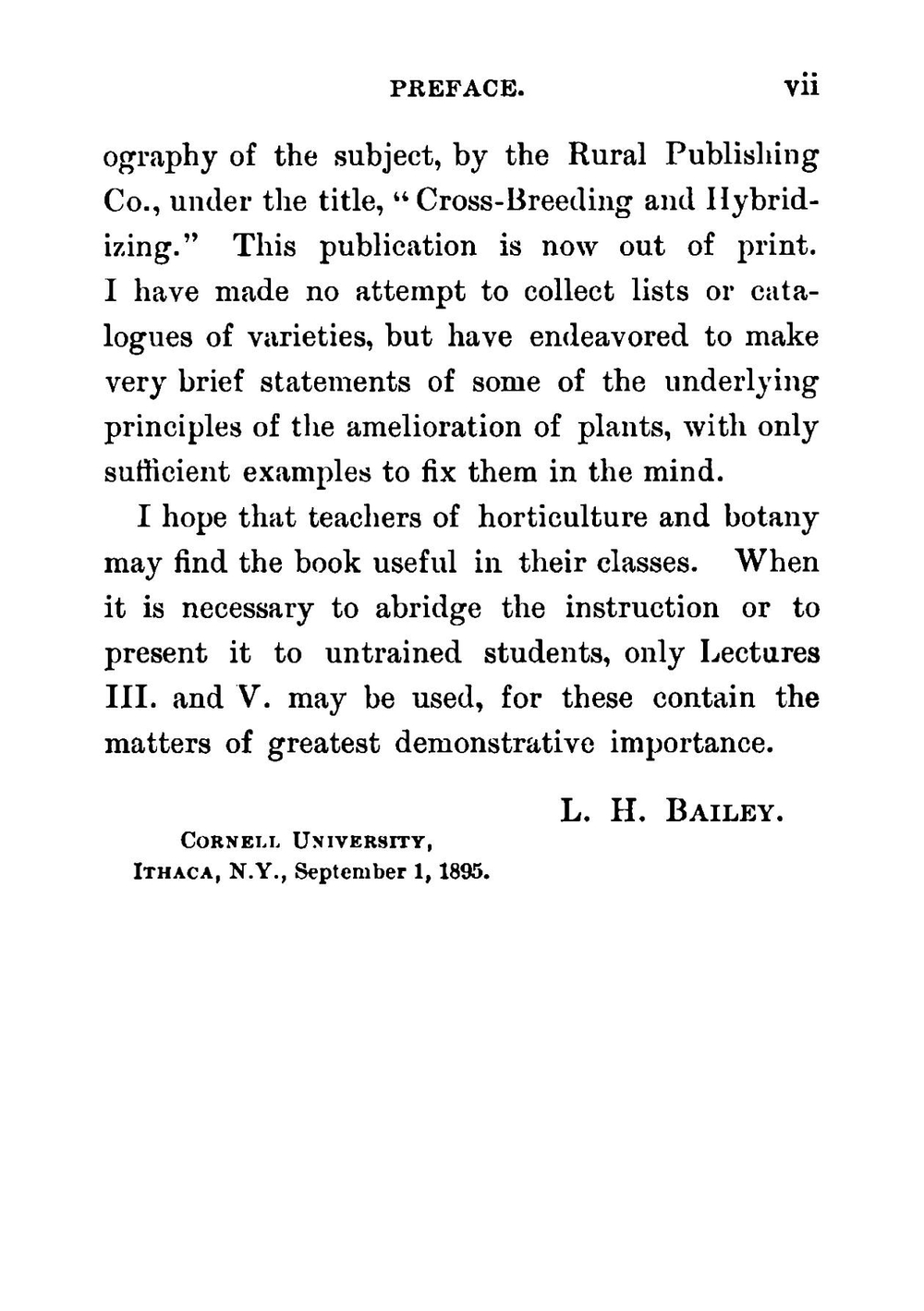Plant-breeding. Being Five Lectures Upon The Amelioration Of Domestic Plants | Liberty Hyde Bailey