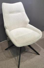 Стул М-City DISAUR Олаф (Olaf) поворотный на поворотный на 360 градусов, Raven22 Бежево-белый, ткань, Черный