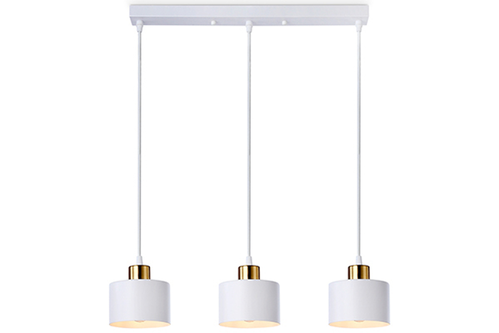 Подвесной светильник в стиле лофт TR8117/3 WH/BS белый/латунь E27*3 max 40W 580*120*970