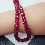 Рубиновый кварц, бусины куб, р-р примерно 6.5мм, красивая огранка